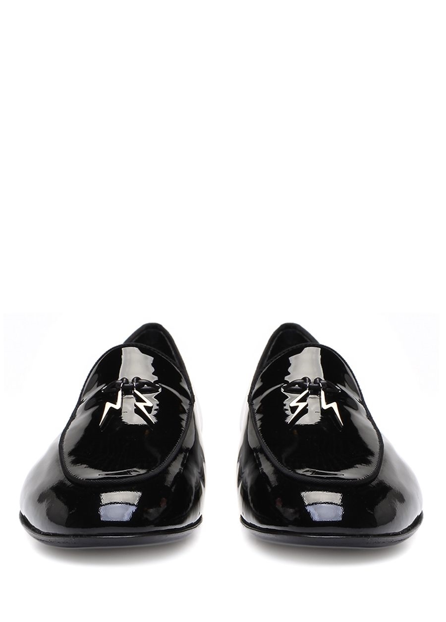 Beymen GIUSEPPE ZANOTTI Siyah Silver Logolu Erkek Rugan Slipper. 3