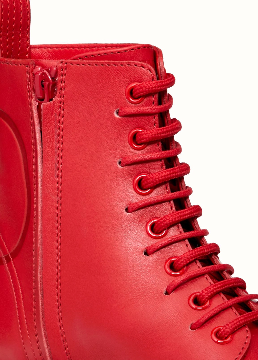 Beymen VALENTINO GARAVANI VLogo Combat Kırmızı Kadın Deri Bot. 5