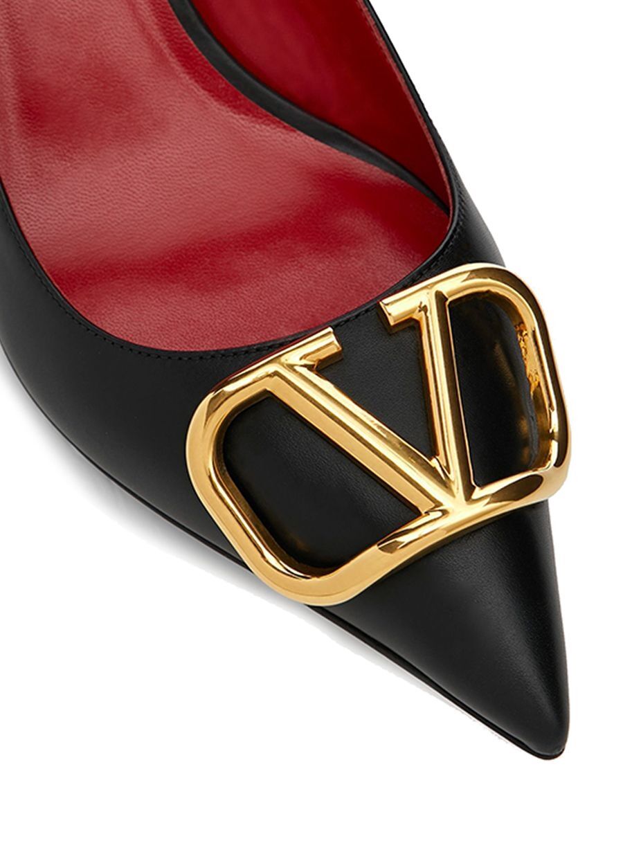 Beymen VALENTINO GARAVANI VLogo Siyah Deri Topuklu Ayakkabı. 5