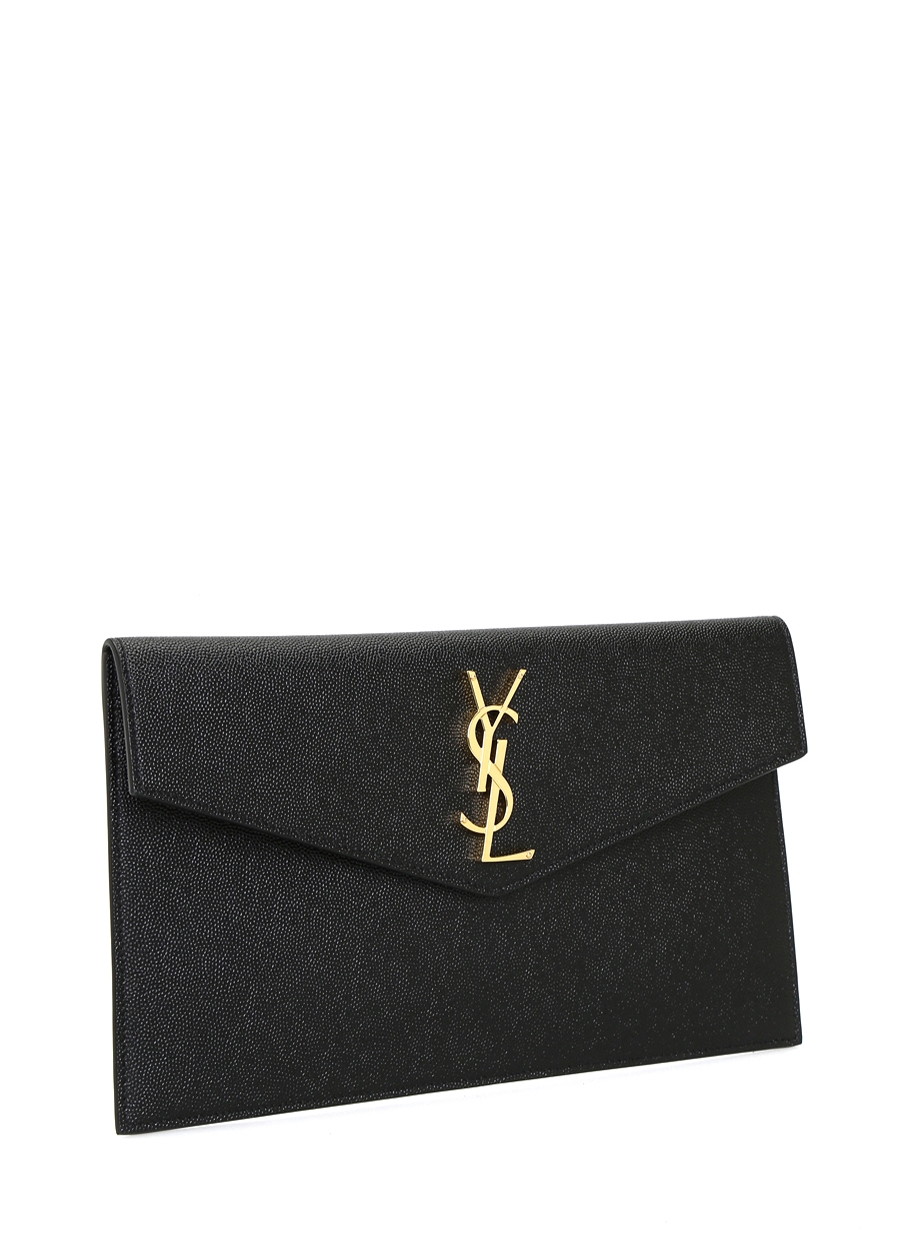 Beymen SAINT LAURENT Uptown Siyah Logolu Kadın Deri El Portföyü. 3