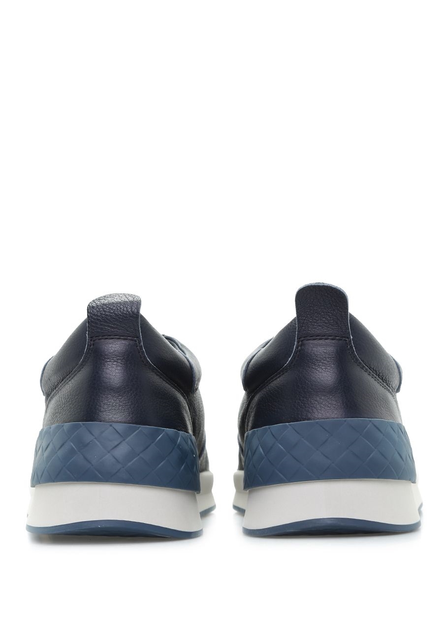 Beymen BOTTEGA VENETA Lacivert Örgü Doku Detaylı Erkek Deri Sneaker. 4