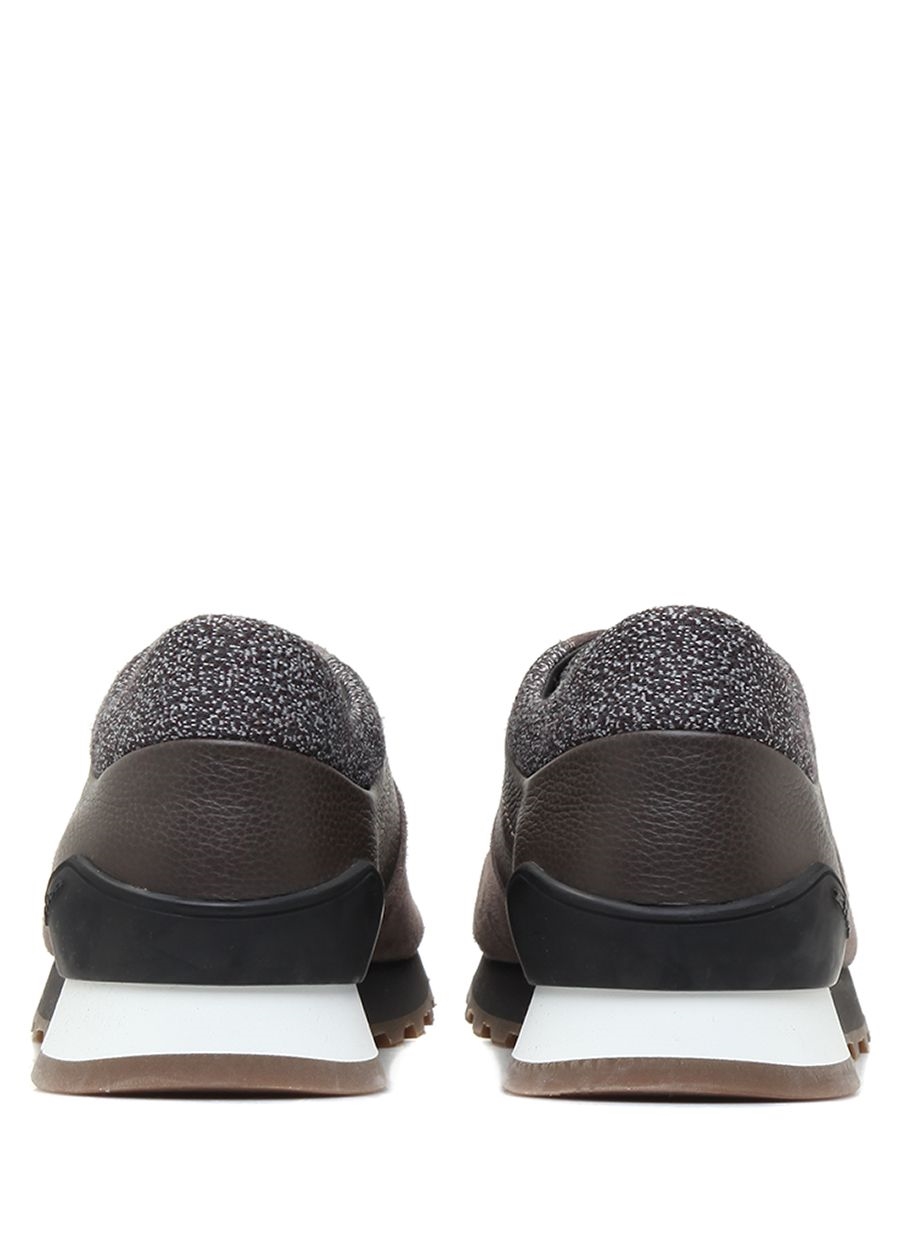 Beymen KITON Kahverengi Deri Detaylı Erkek Süet Sneaker. 4