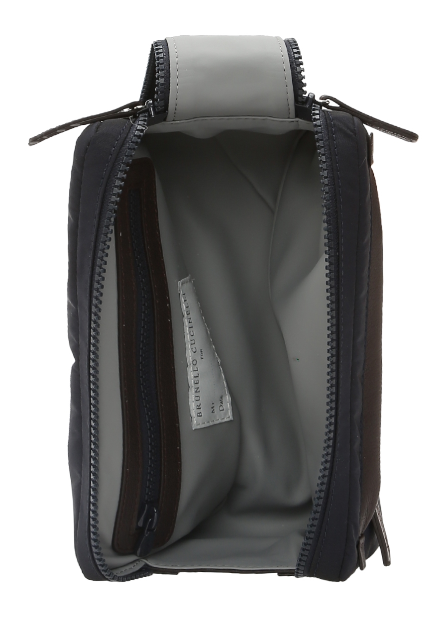 Beymen BRUNELLO CUCINELLI Lacivert Çift Fermuarlı Erkek Tıraş Çantası. 3