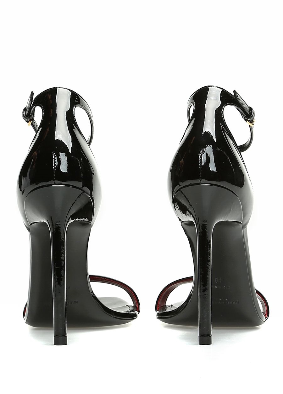 Beymen SAINT LAURENT Amber Siyah Kadın Deri Sandalet. 4