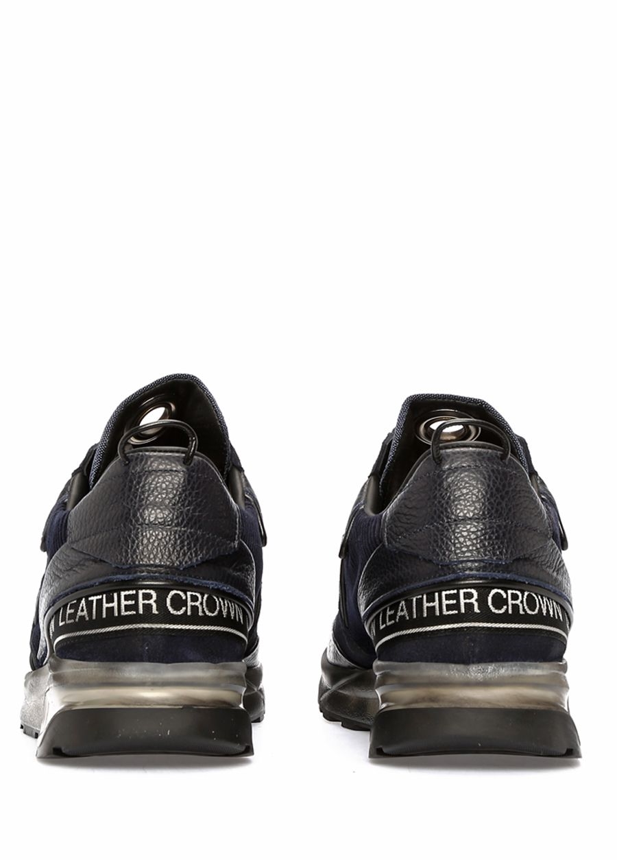Beymen LEATHER CROWN Aero Lacivert Süet Detaylı Erkek Deri Sneaker. 4