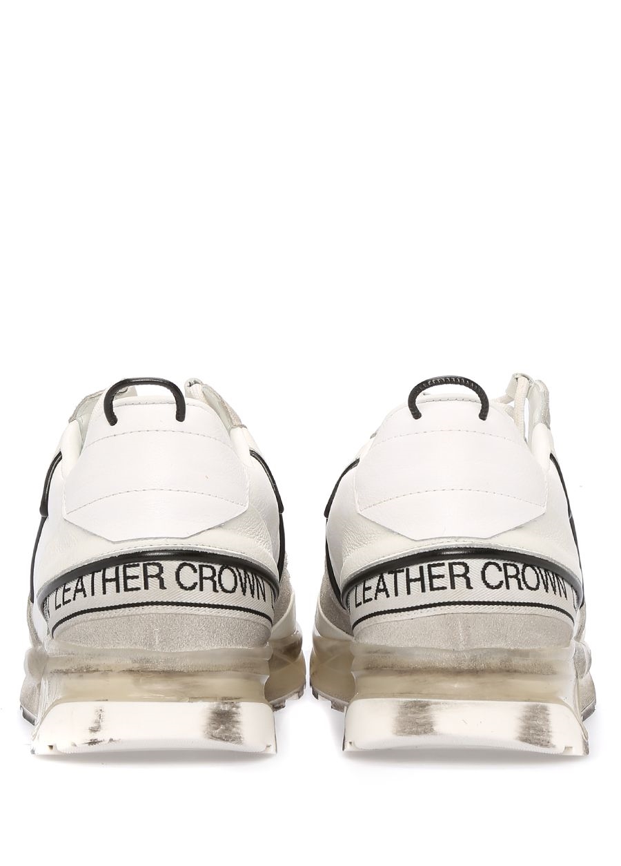 Beymen LEATHER CROWN Beyaz Taban Detaylı Fileli Erkek Deri Sneaker. 4