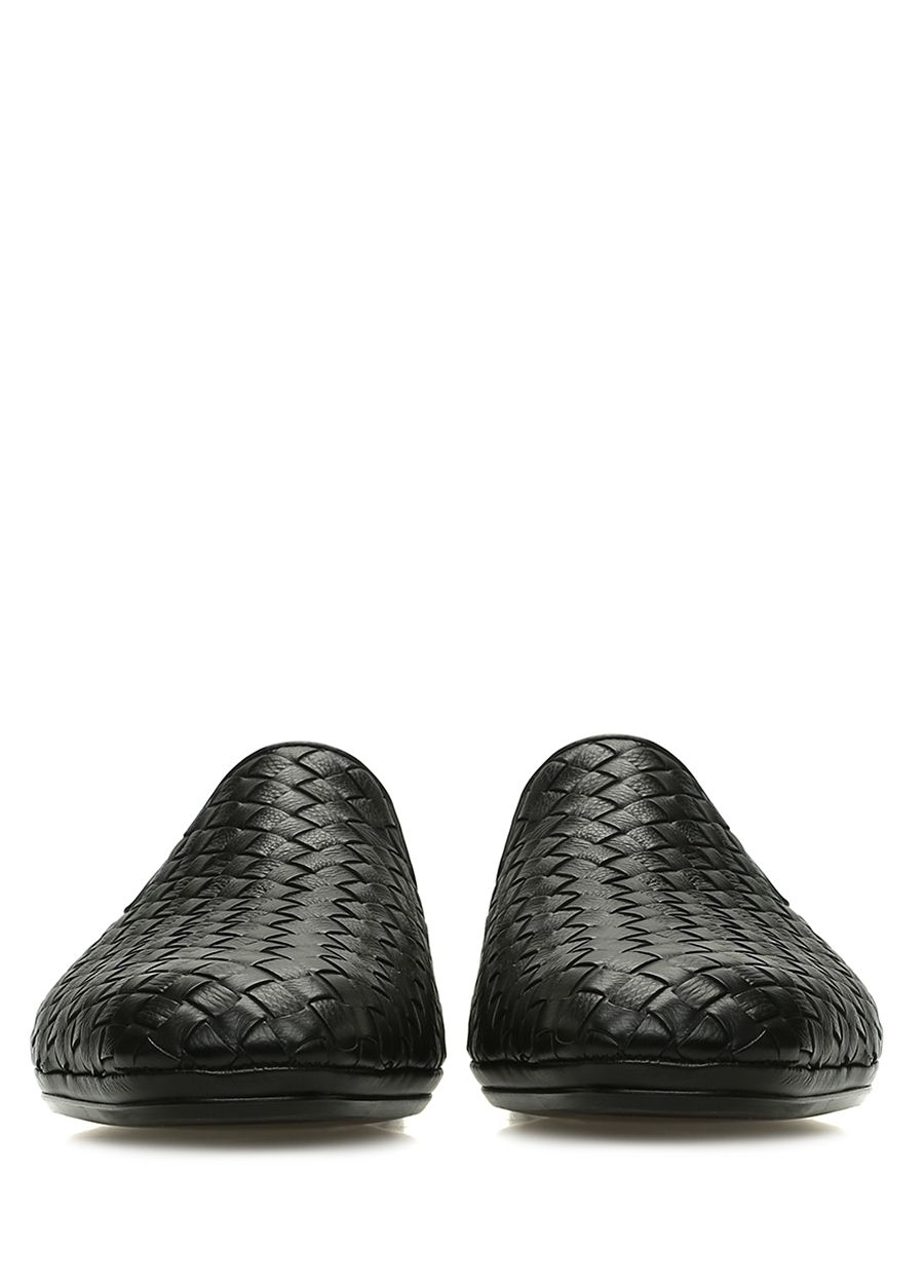 Beymen BOTTEGA VENETA Siyah Örgü Dokulu Erkek Deri Slipper. 3