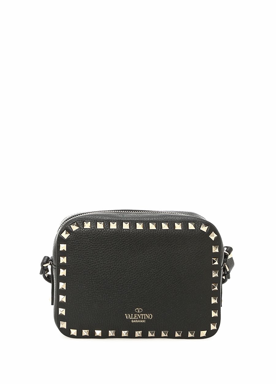 Beymen VALENTINO GARAVANI Rockstud Siyah Kadın Deri Omuz Çantası. 4