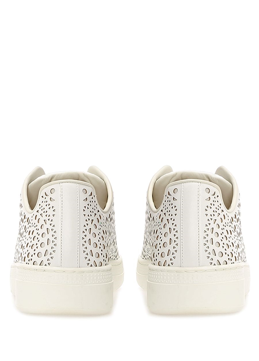 Beymen ALAIA Beyaz Lazer Kesim Detaylı Kadın Deri Sneaker. 4