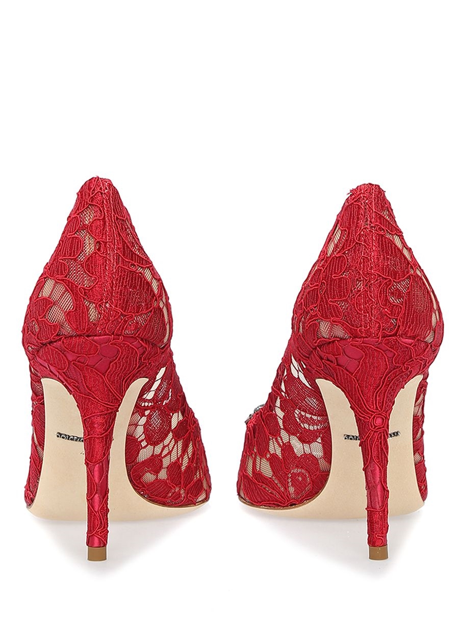 Beymen DOLCE&GABBANA Taormina Bordo Dantelli Topuklu Ayakkabı. 4