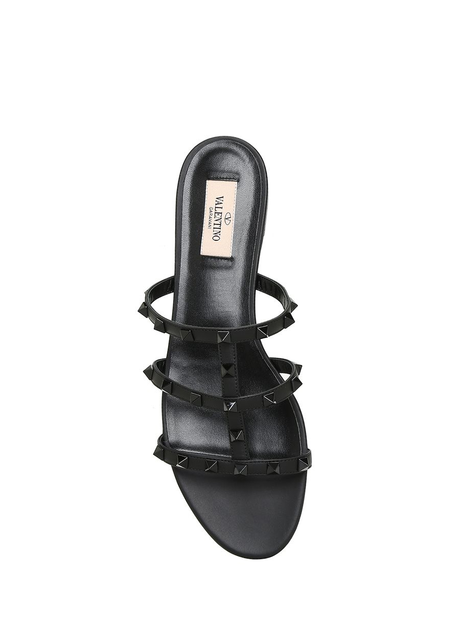 Beymen VALENTINO GARAVANI Rockstud Siyah Kadın Deri Terlik. 4