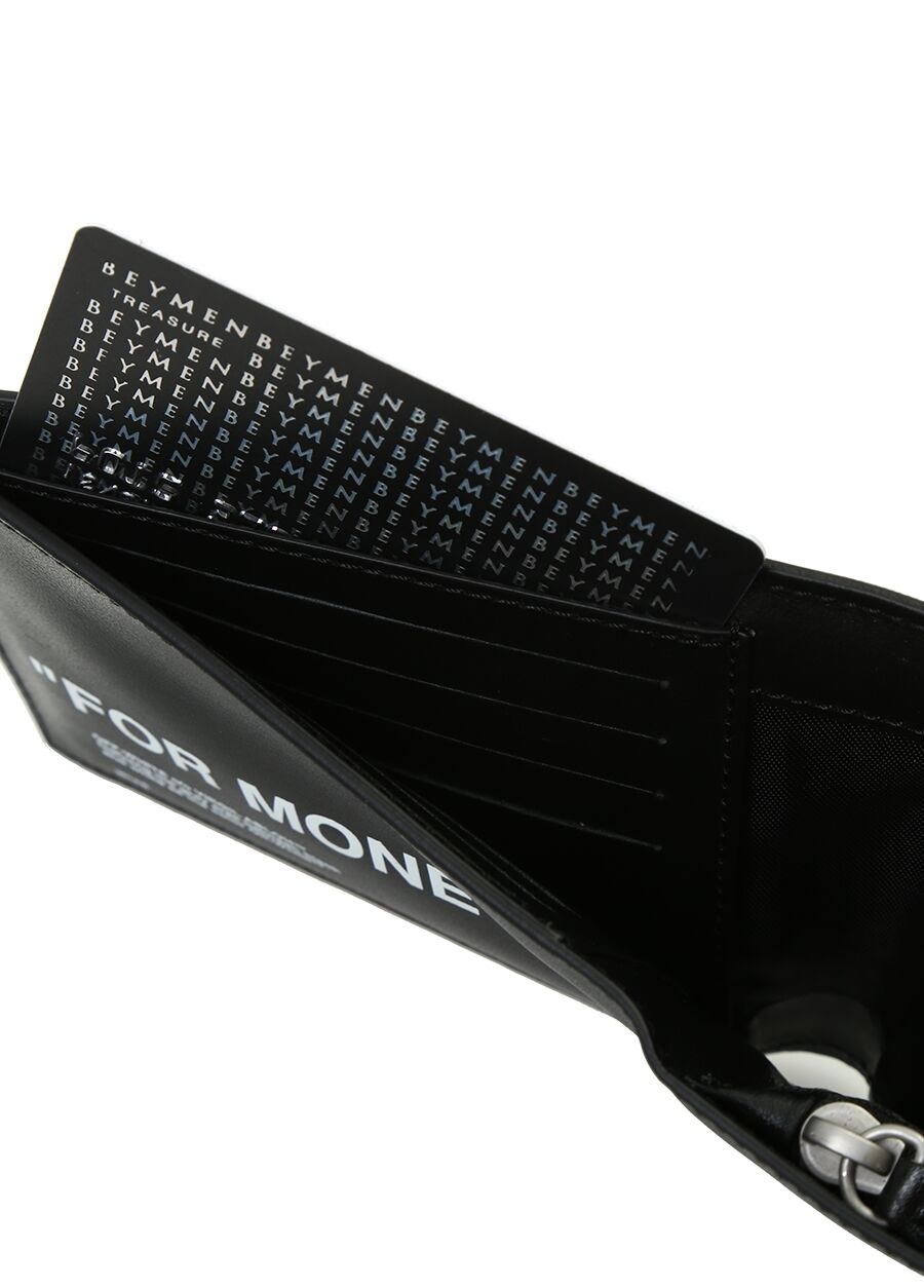 Beymen OFF-WHITE Siyah Beyaz Yazı Baskılı Erkek Deri Cüzdan. 4