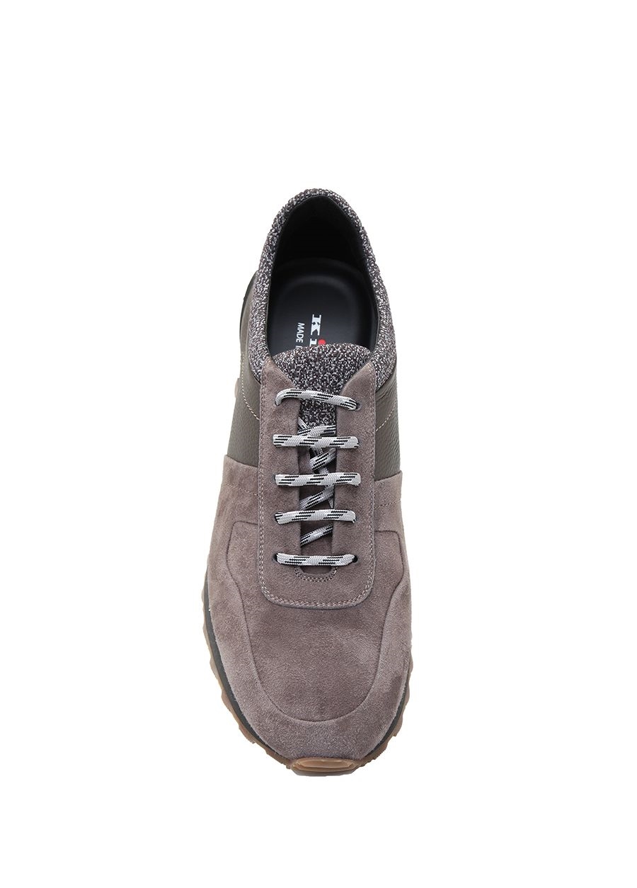 Beymen KITON Kahverengi Deri Detaylı Erkek Süet Sneaker. 5