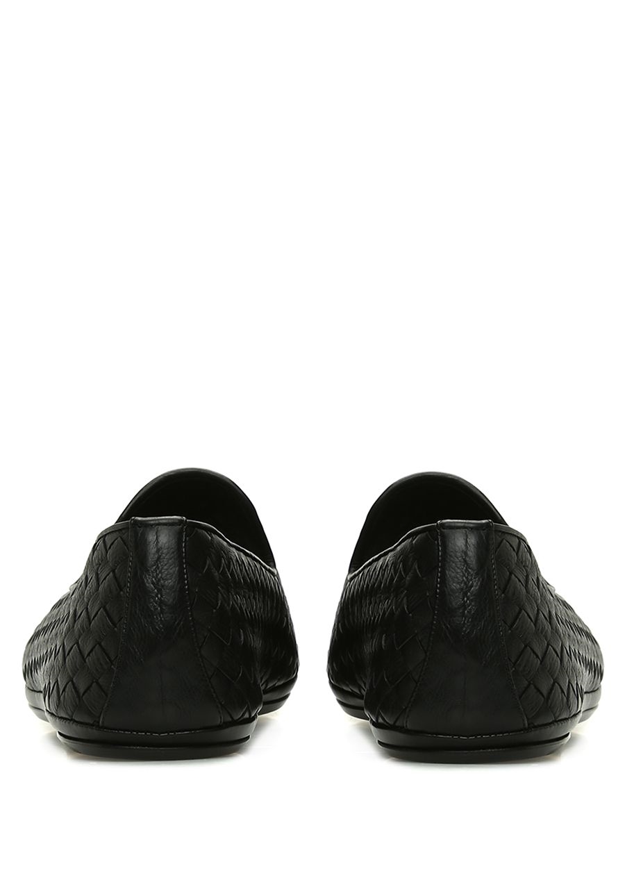 Beymen BOTTEGA VENETA Siyah Örgü Dokulu Erkek Deri Slipper. 4