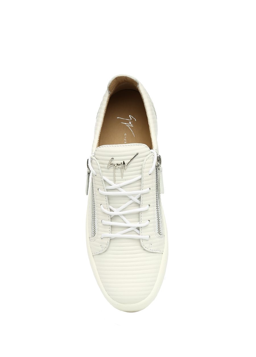 Beymen GIUSEPPE ZANOTTI Frankie Beyaz Çizgi Dokulu Erkek Deri Sneaker. 5