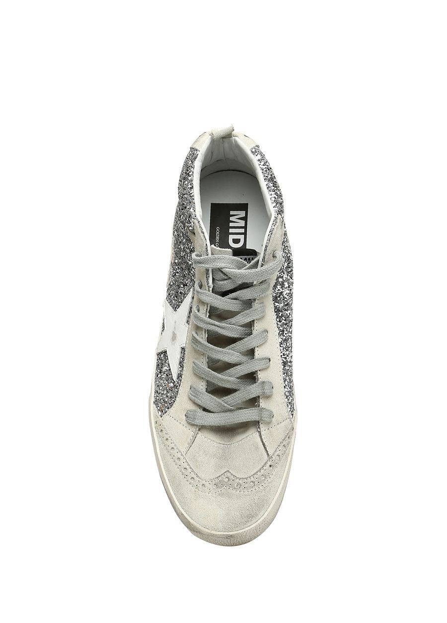 Beymen GOLDEN GOOSE Mid Star Silver Sim Dokulu Kadın KadifeSneaker. 5