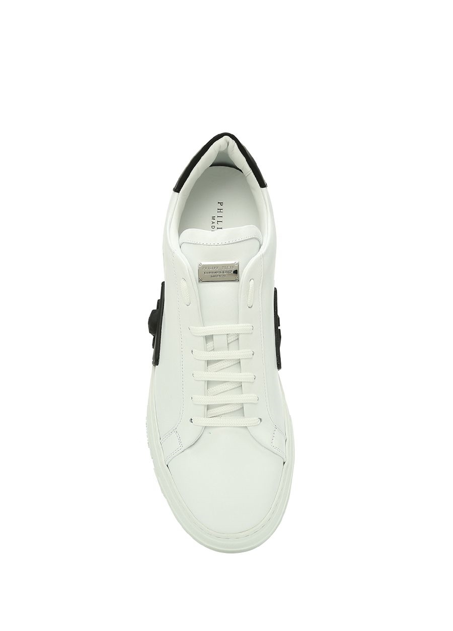 Beymen PHILIPP PLEIN Beyaz Siyah Taban Detaylı Erkek Deri Sneaker. 5