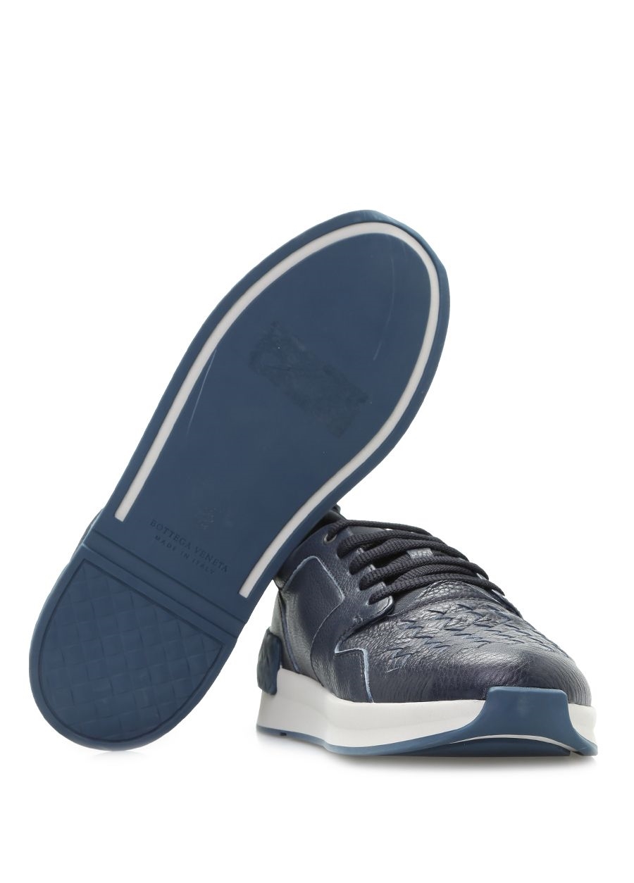 Beymen BOTTEGA VENETA Lacivert Örgü Doku Detaylı Erkek Deri Sneaker. 6