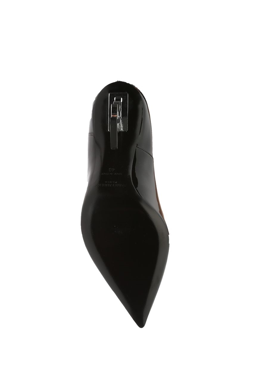 Beymen SAINT LAURENT Siyah Logo Topuklu Deri Stiletto. 6