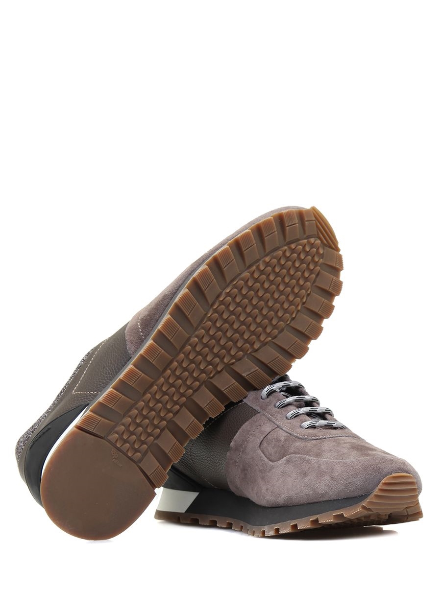 Beymen KITON Kahverengi Deri Detaylı Erkek Süet Sneaker. 6