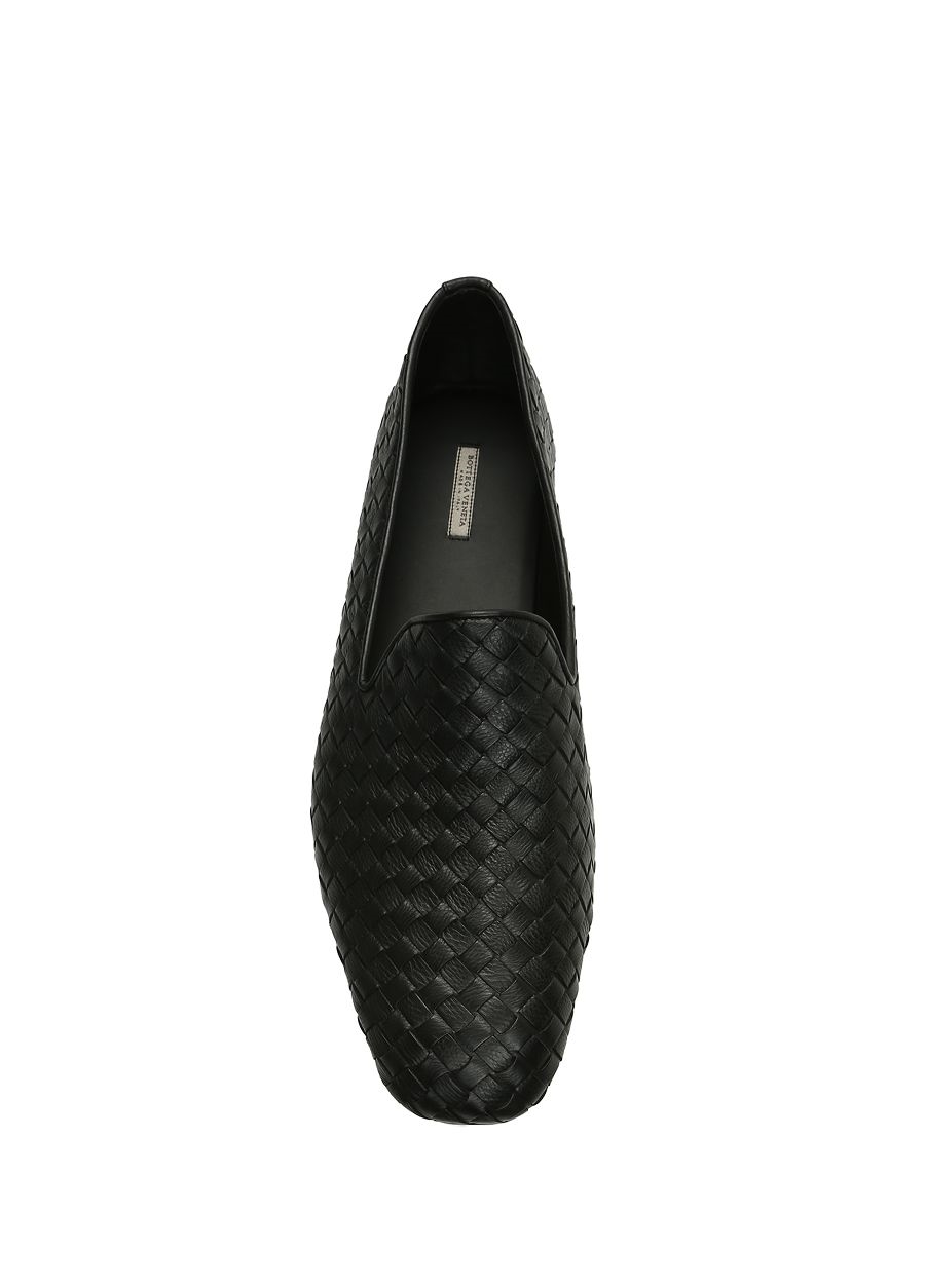 Beymen BOTTEGA VENETA Siyah Örgü Dokulu Erkek Deri Slipper. 5