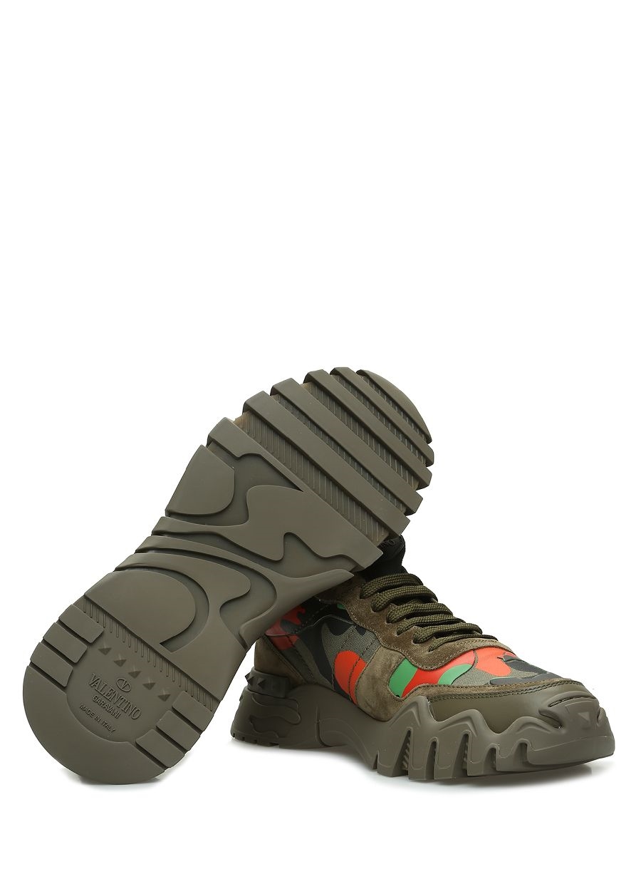 Beymen VALENTINO GARAVANI Haki Kamuflaj Desenli Erkek Süet Sneaker. 6