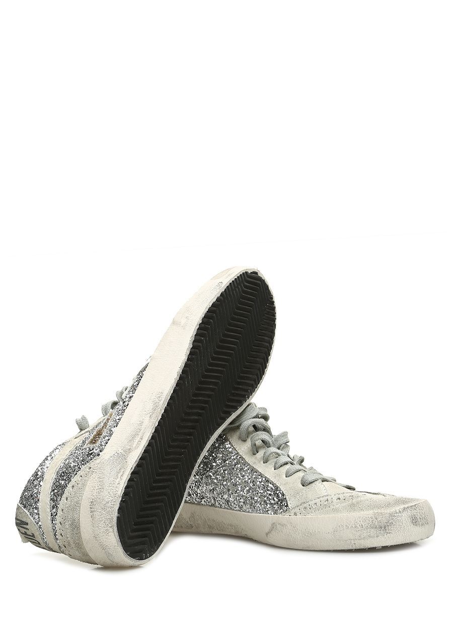 Beymen GOLDEN GOOSE Mid Star Silver Sim Dokulu Kadın KadifeSneaker. 6