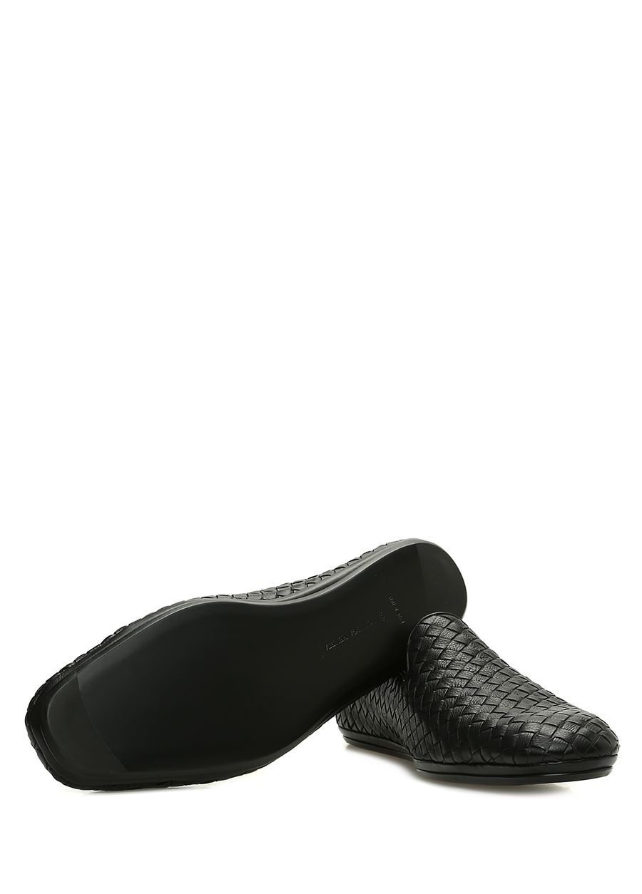 Beymen BOTTEGA VENETA Siyah Örgü Dokulu Erkek Deri Slipper. 6