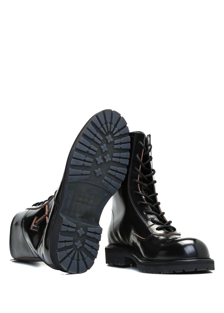Beymen OFF-WHITE Siyah Logolu Erkek Deri Bot. 6