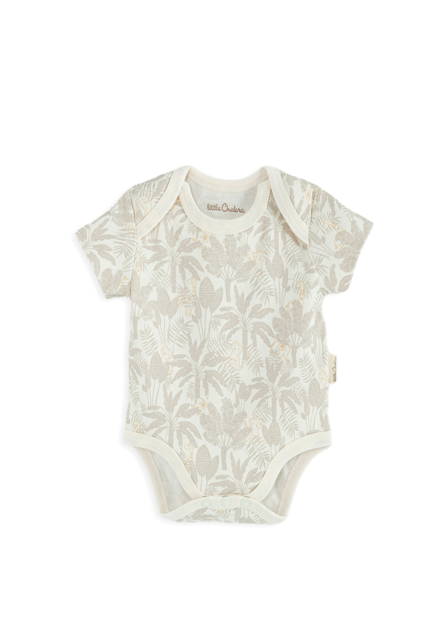 Jungle Ekru Baskılı Kız Bebek Body
