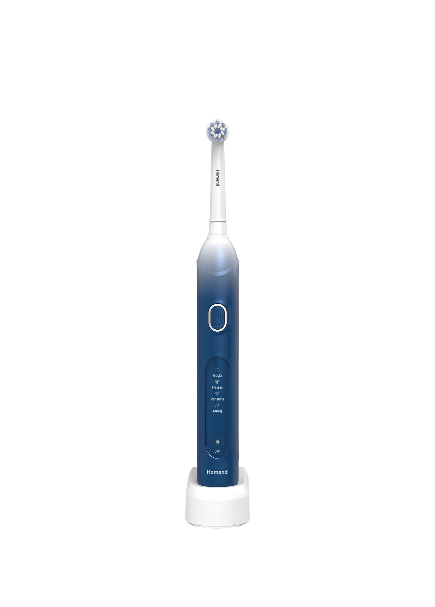 Brushboss 4701H Mavi 4 Modlu Akıllı Zamanlayıcılı Şarjlı Diş Fırçası