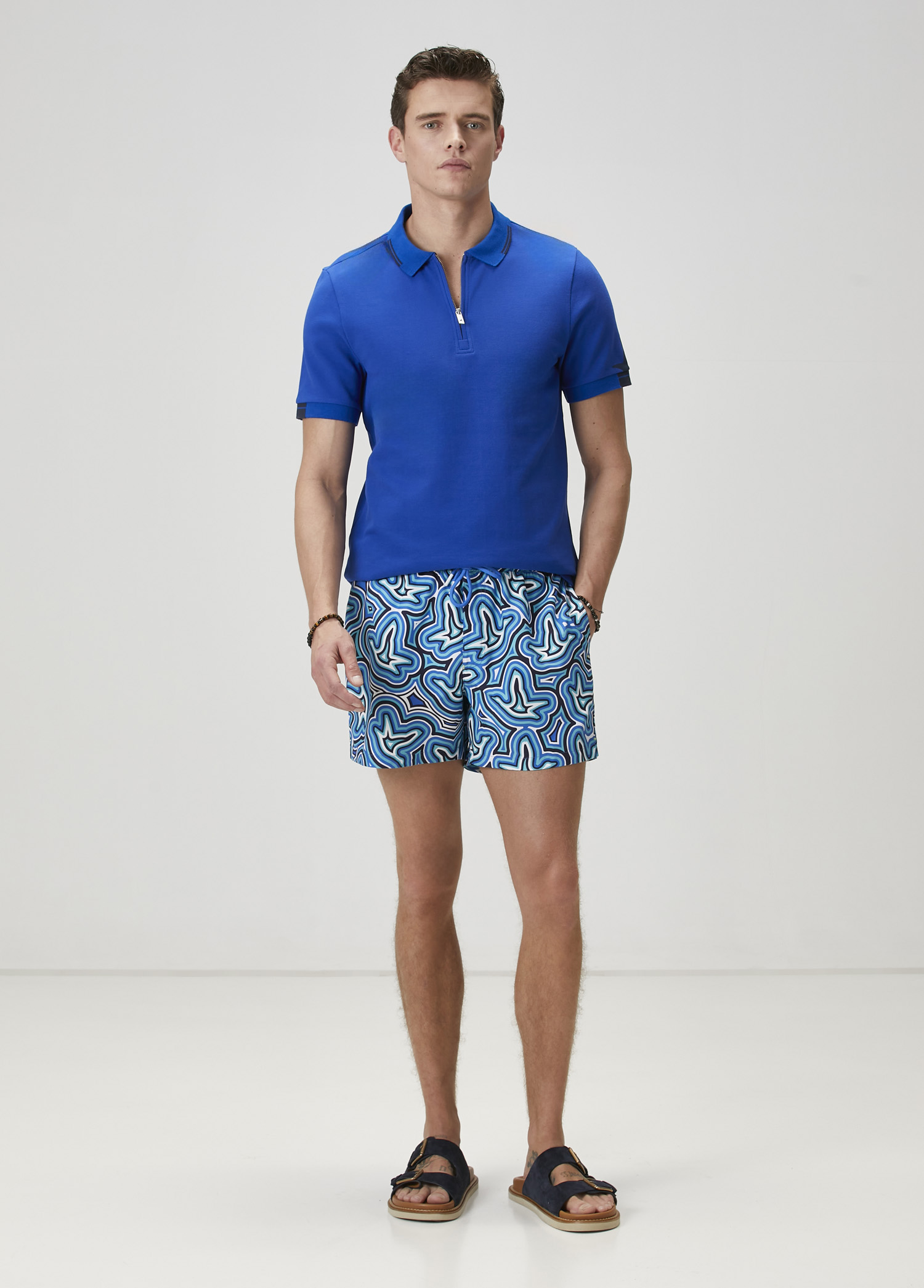 Navy Blue Goose Print Swimwear
