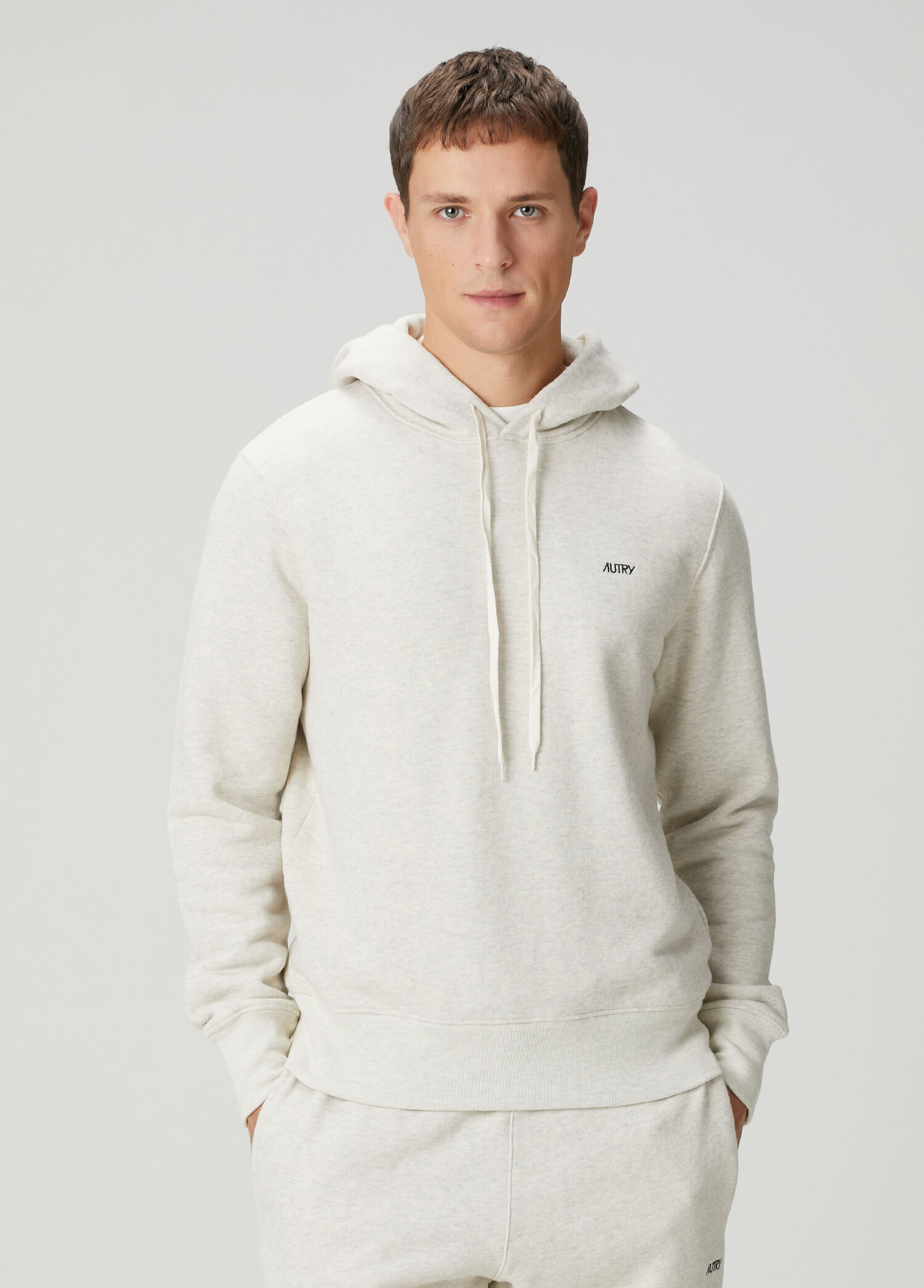 Beige Logo Embroidered Sweatshirt