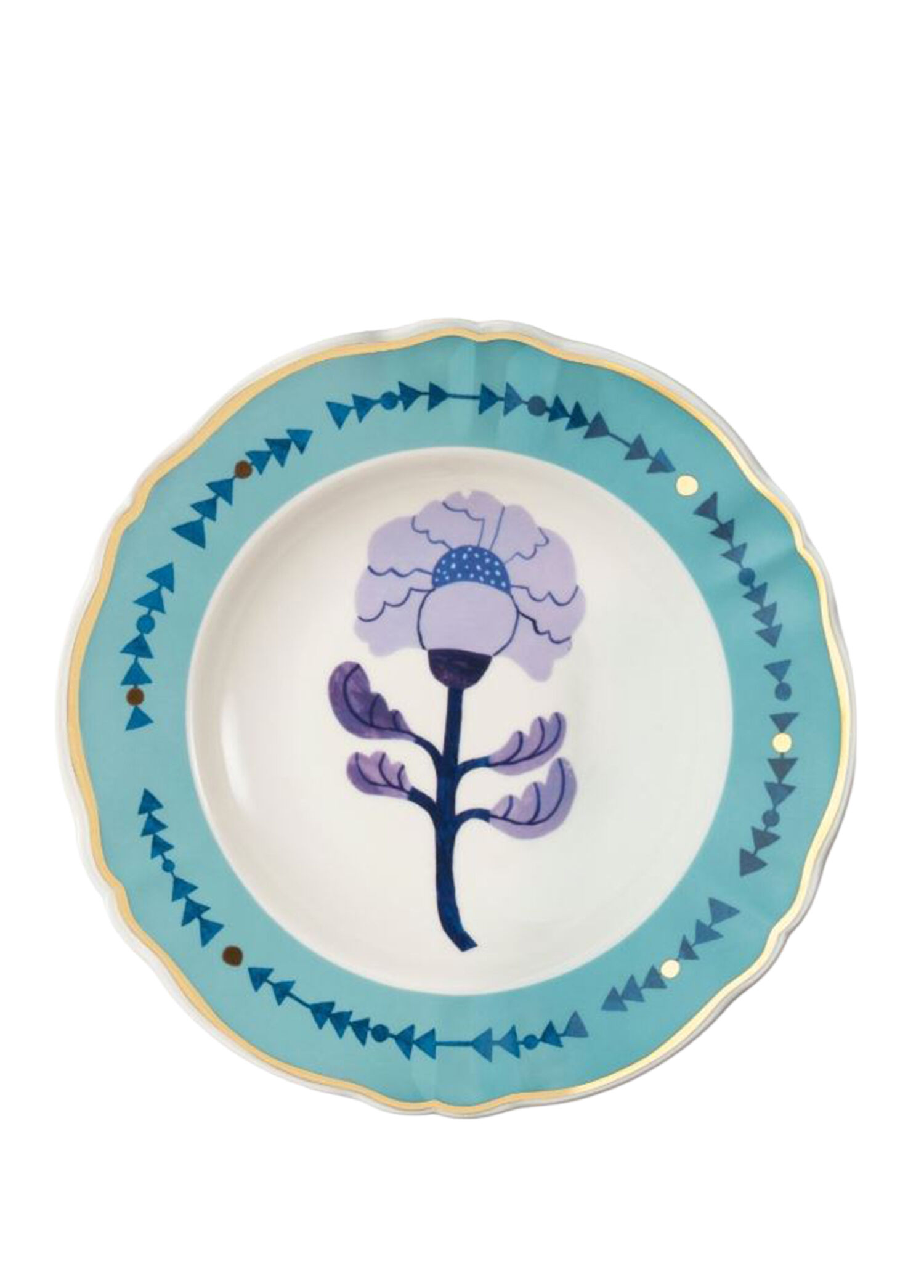 Peonia Desenli Porselen Çukur Tabak 23 cm