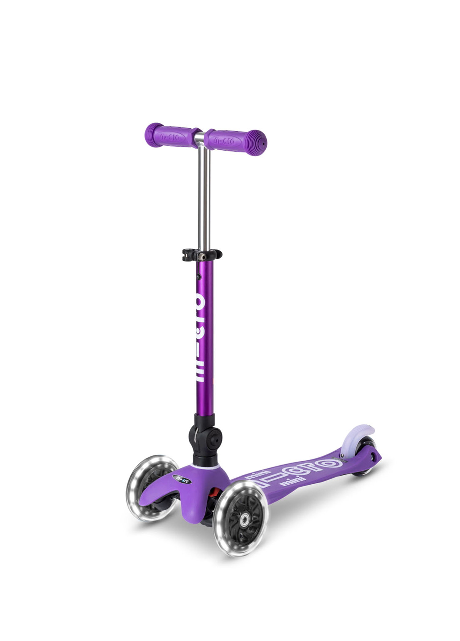 Deluxe Foldable Led Purple Mini Micro Scooter