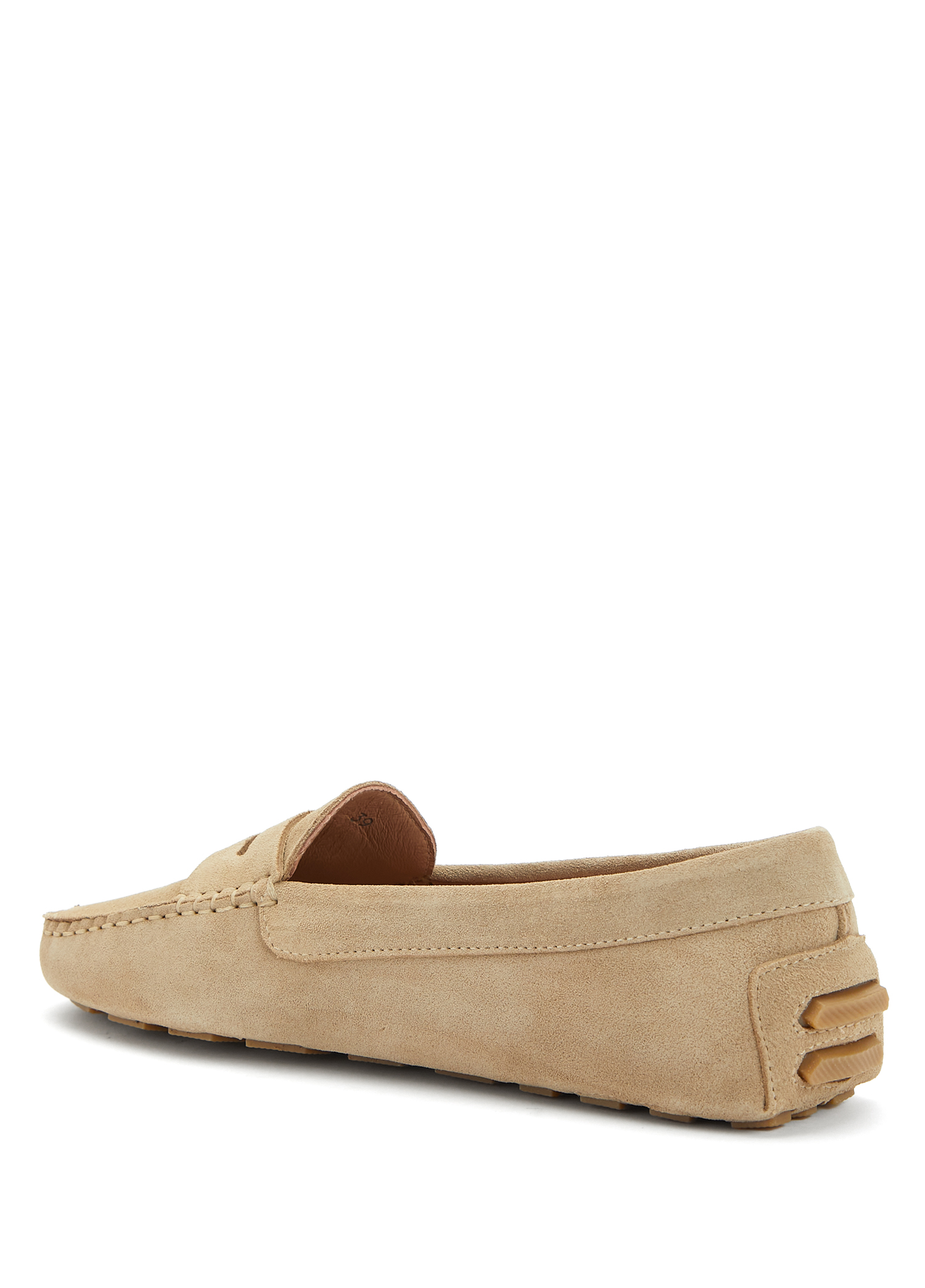 Bej Kadın Süet Loafer_2