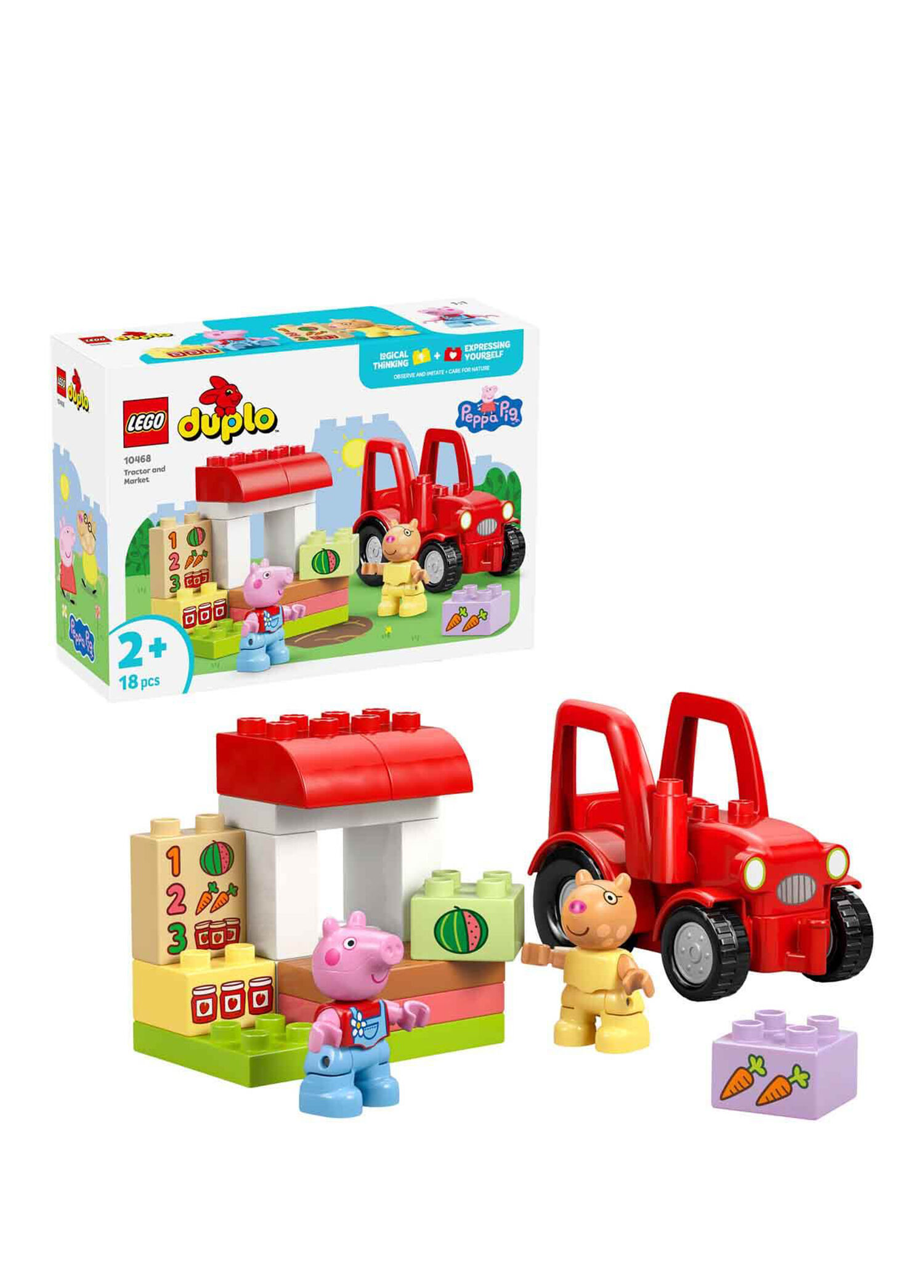 Duplo Peppa Pig Traktör ve Pazar 18 Parça 2+ Yaş Yapı Oyuncağı 10468