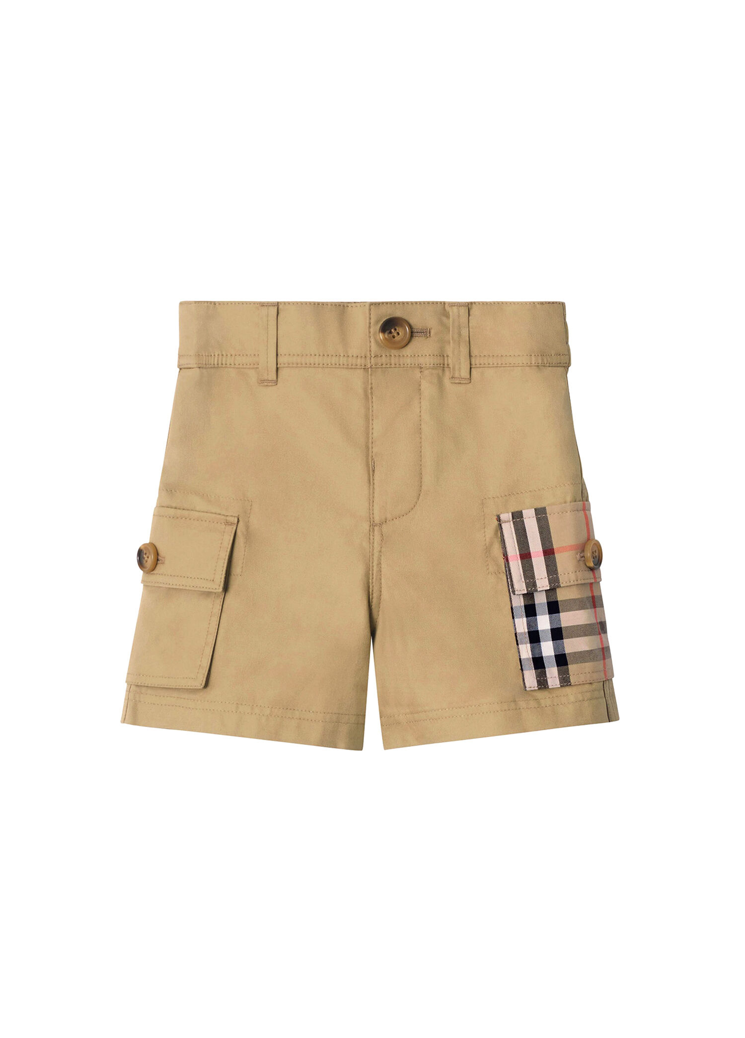 Oscar Check Pocket Bej Unisex Çocuk Şort