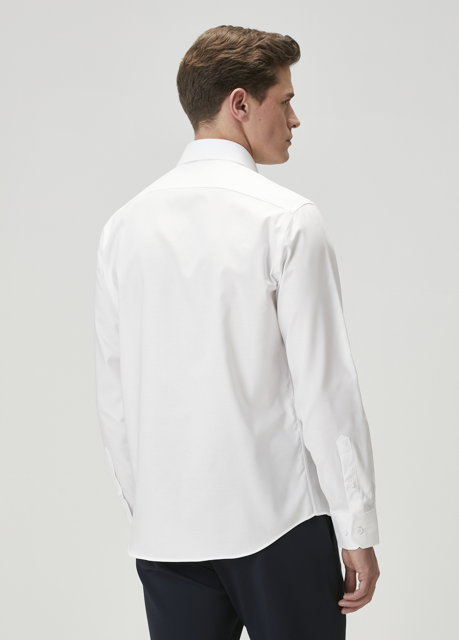 Comfort Fit Beyaz Non-iron Oxford Gömlek_4