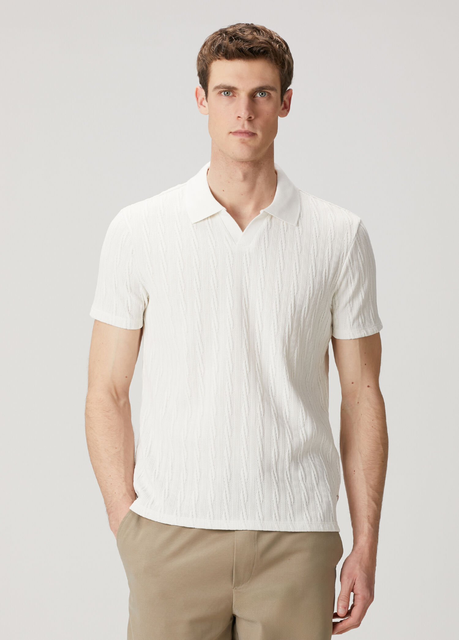 Krem Polo Yaka T-shirt