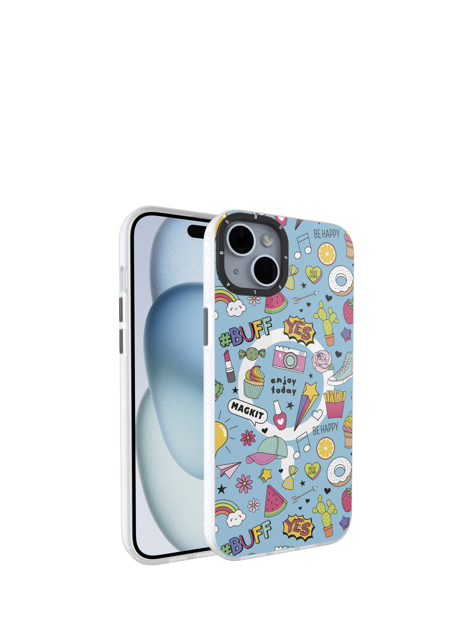 Silikon iPhone 15 Uyumlu Blue Junior Desenli Kılıf