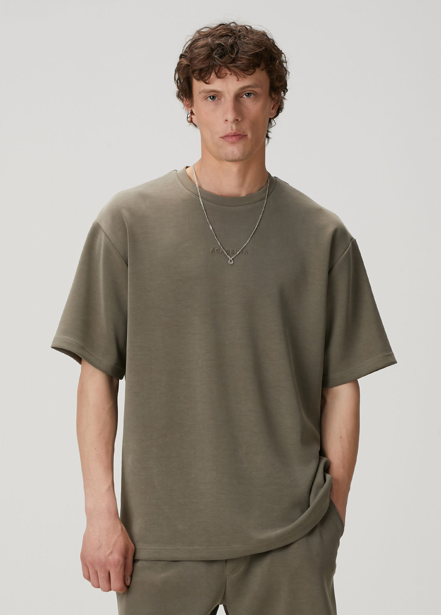 Haki Logo Baskılı T-shirt
