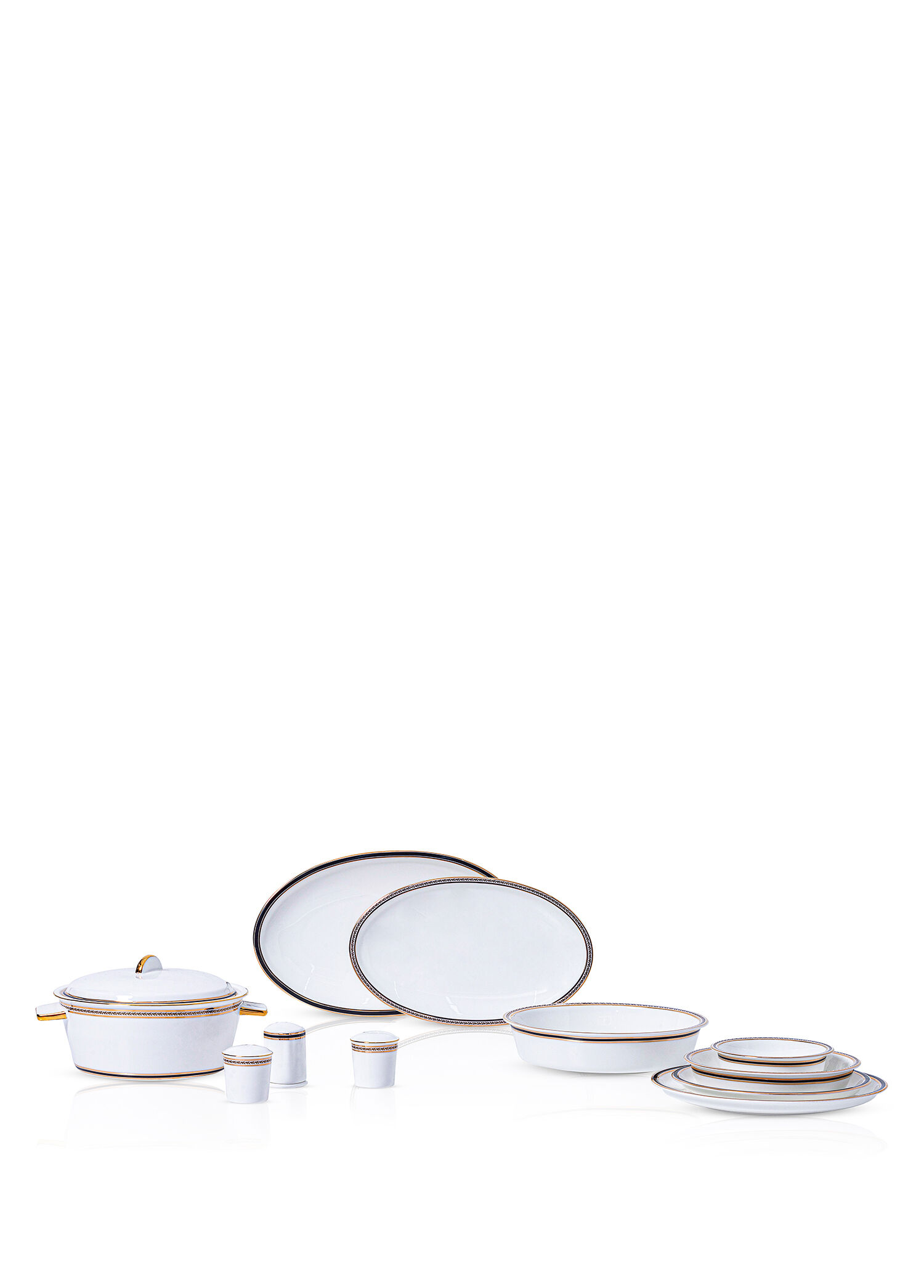 Roys Black Bone China Porselen 60 Parça 12 Kişilik Yemek Takımı
