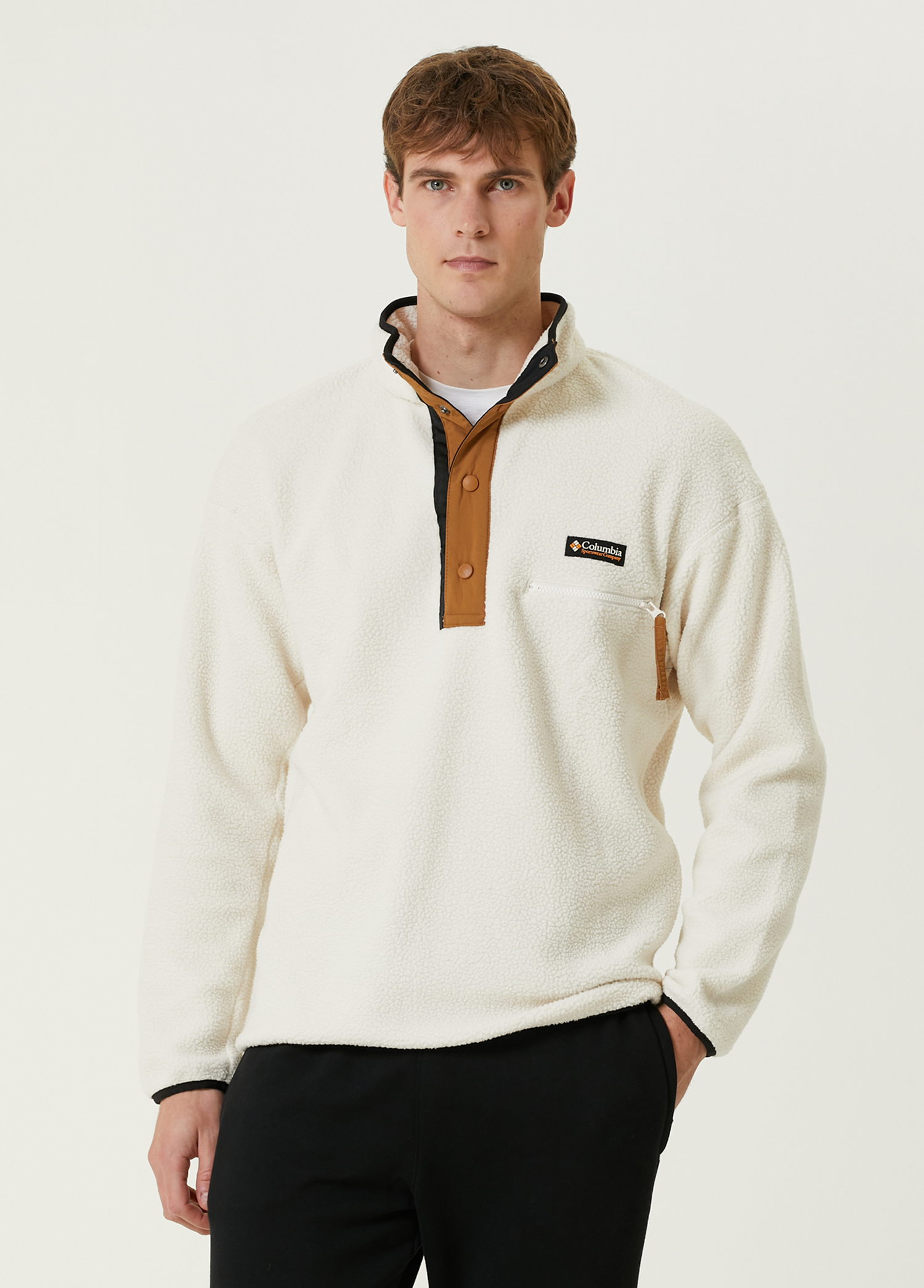 Helvetia II Half Snap Fleece Ekru Sweatshirt