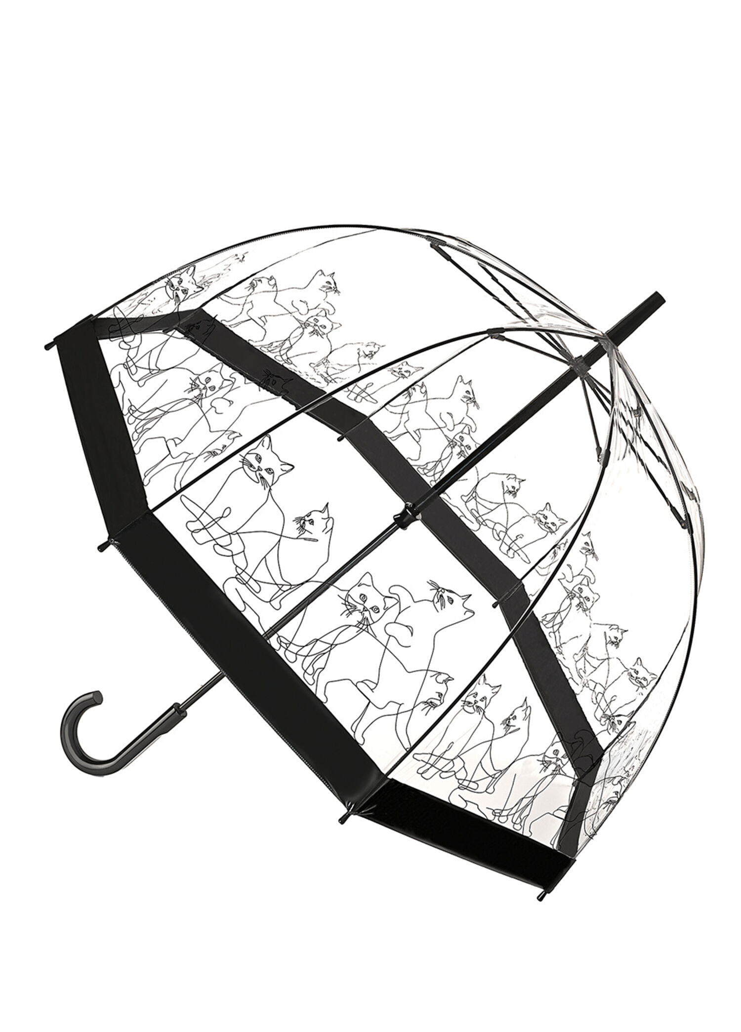Birdcage® 2 Cats Desenli Şeffaf Kadın Şemsiye