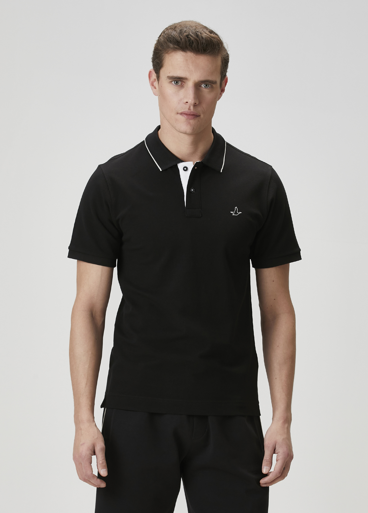 Slim Fit Siyah Polo Yaka T-shirt_2