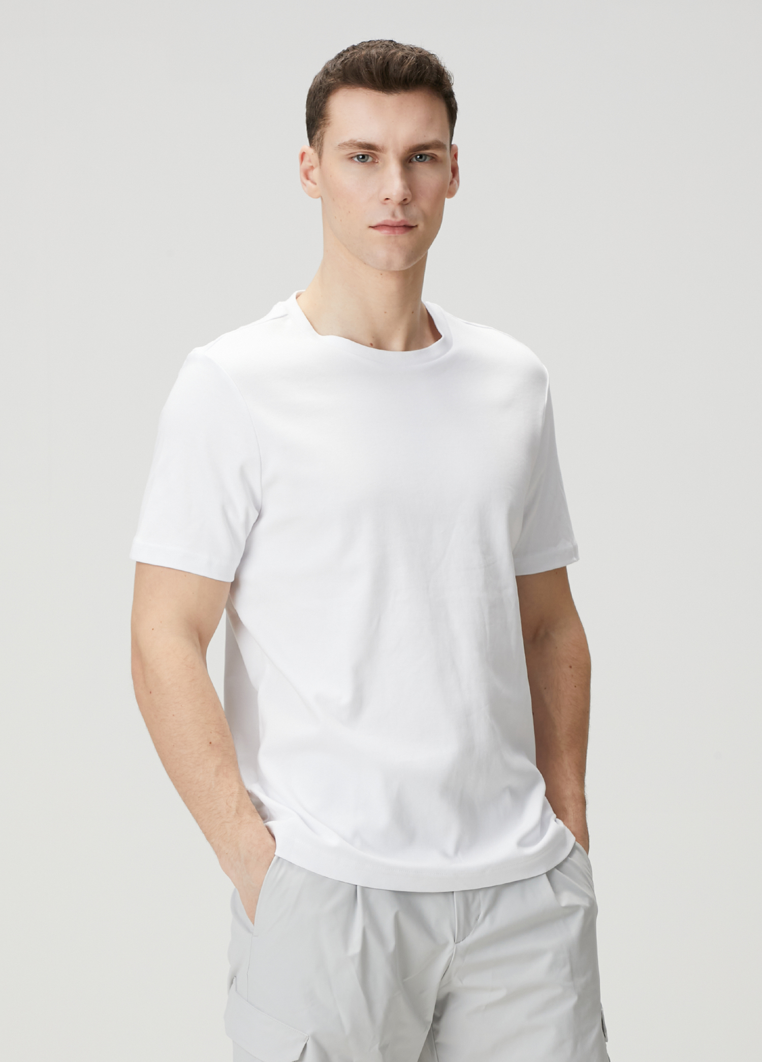 Regular Fit Beyaz Interlok T-shirt_1