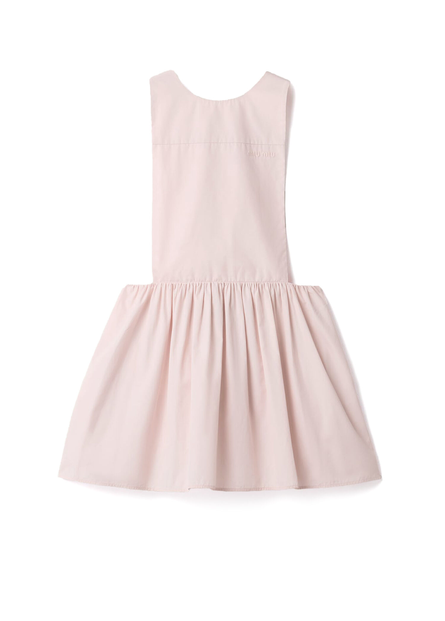 Pembe Poplin Kolsuz Kadın Mini Elbise
