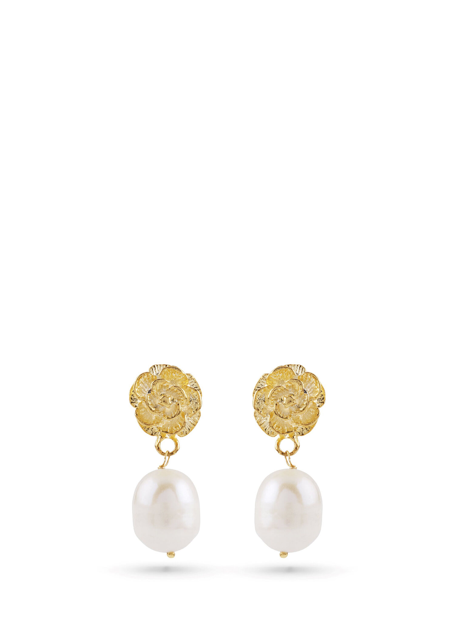 Fleur Gold Kadın İnci Küpe