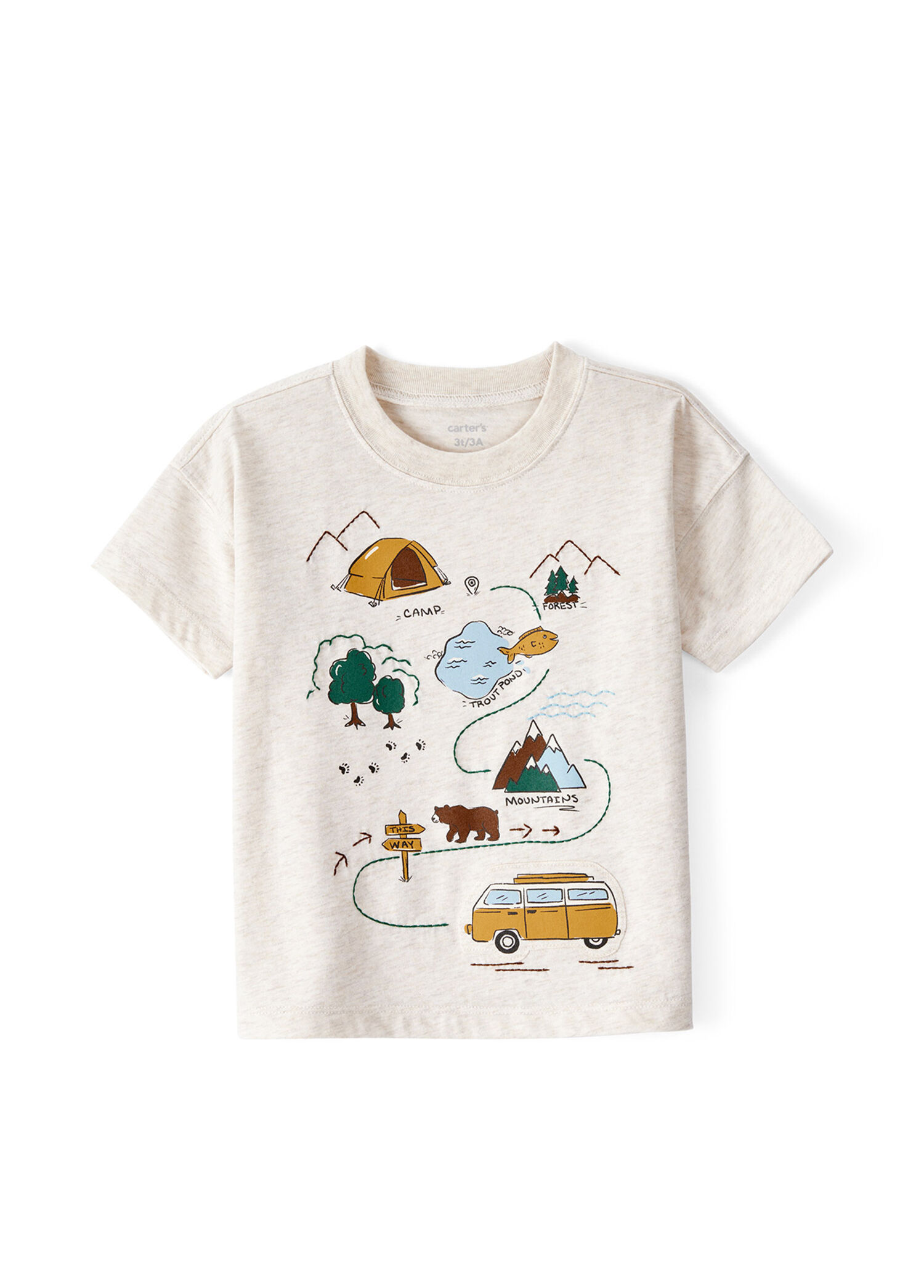 Krem Kısa Kollu Erkek Çocuk T-Shirt